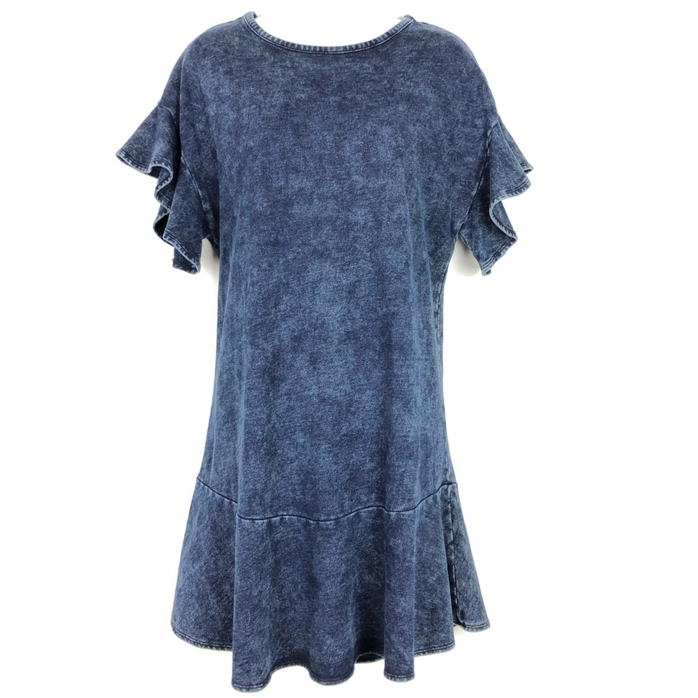 Anthropologie // Sz S denim ruffle dress flowy